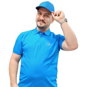 لباسکار تیشرت یقه دار جودن فیروزه ای
