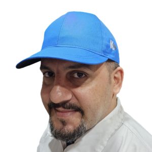 کلاه  کتان نقاب دار آبی شالی